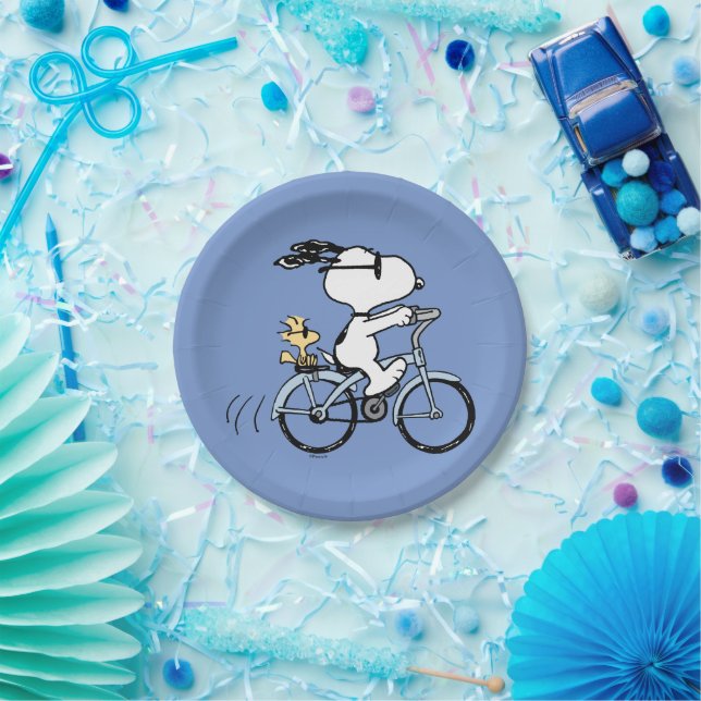 Peanuts | Snoopy & Woodstock Bicycle Paper Plate (Party)