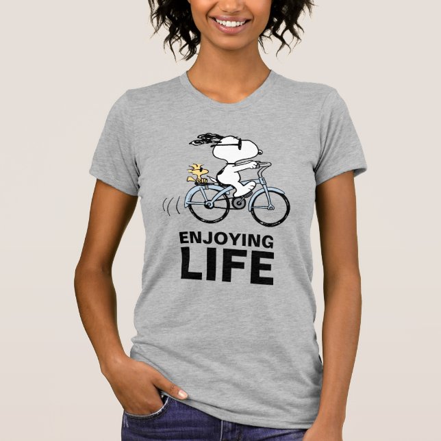 Peanuts | Snoopy & Woodstock Bicycle T-Shirt (Front)