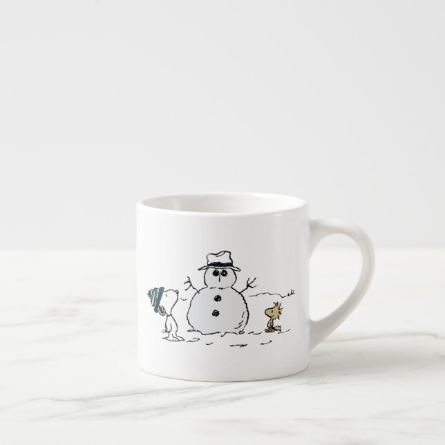 Peanuts | Snoopy & Woodstock Build A Snowman Espresso Cup (Right)