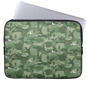 Peanuts Snoopy & Woodstock Camouflage Camp Laptop Sleeve