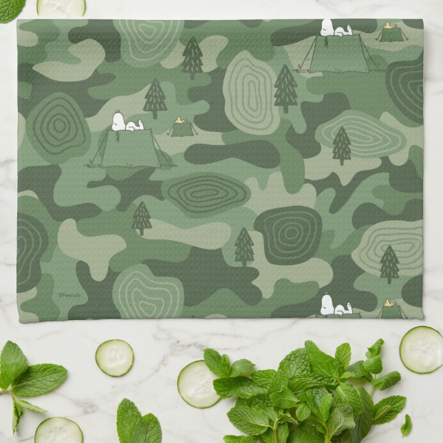 Peanuts | Snoopy & Woodstock Camouflage Camp Tea Towel (Folded)