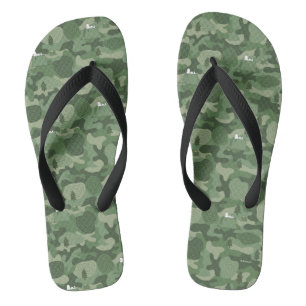 Peanuts Snoopy & Woodstock Camouflage Camp Thongs