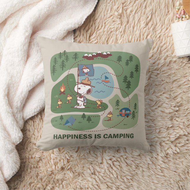 Peanuts | Snoopy & Woodstock Camp Map Cushion (Blanket)