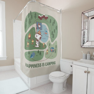 Peanuts   Snoopy & Woodstock Camp Map Shower Curtain