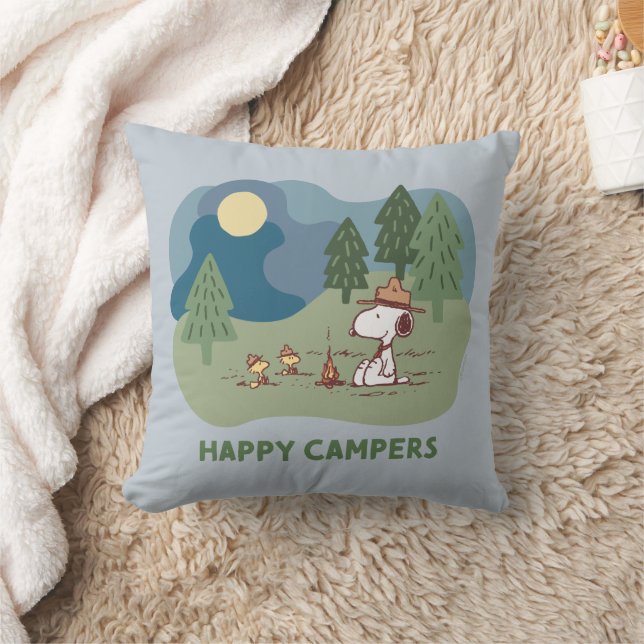 Peanuts | Snoopy & Woodstock Camp Site Cushion (Blanket)