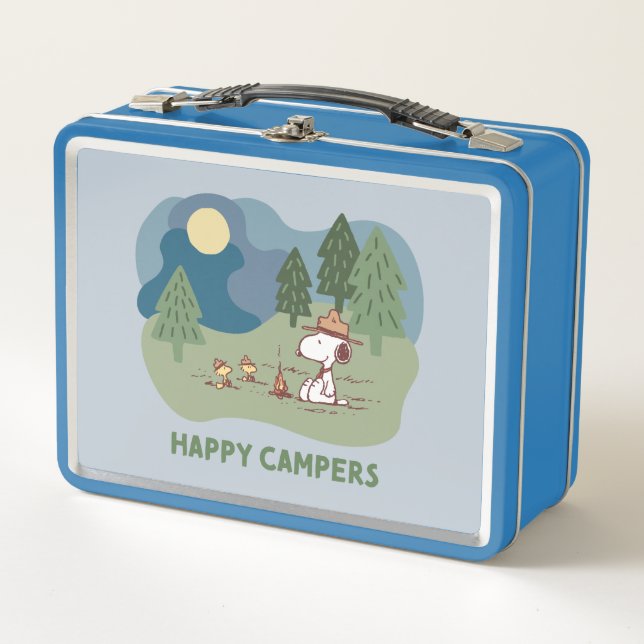 Peanuts | Snoopy & Woodstock Camp Site Metal Lunch Box (Front)