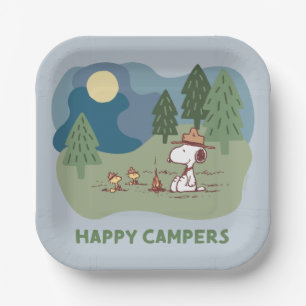 Peanuts   Snoopy & Woodstock Camp Site Paper Plate