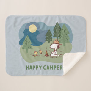 Peanuts   Snoopy & Woodstock Camp Site Sherpa Blanket