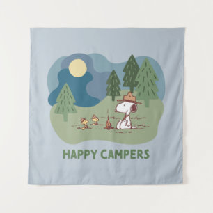 Peanuts   Snoopy & Woodstock Camp Site Tapestry