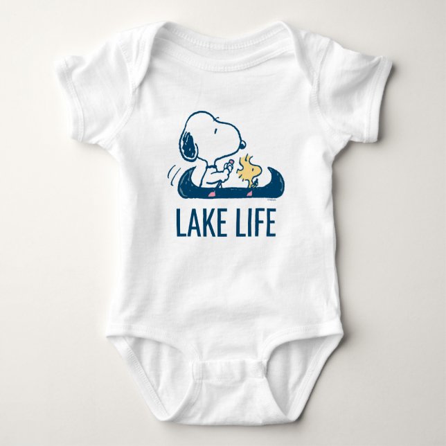 Peanuts | Snoopy & Woodstock Canoe Baby Bodysuit (Front)