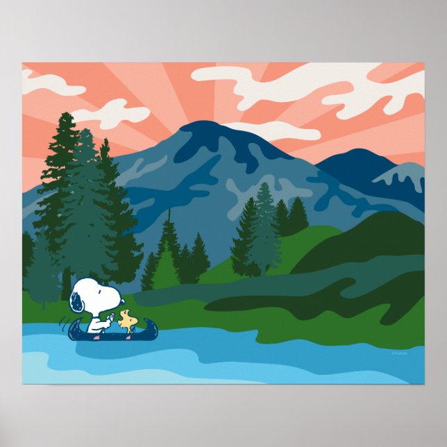 Peanuts | Snoopy & Woodstock Canoe Poster (Front)
