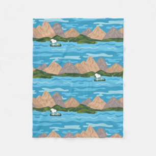 Peanuts   Snoopy & Woodstock Canoe Ride Fleece Blanket