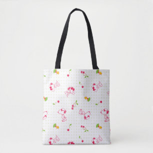 Peanuts Snoopy & Woodstock Cherry Pattern Tote Bag