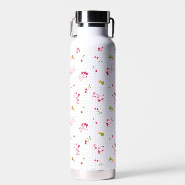 Peanuts | Snoopy & Woodstock Cherry Pattern Water Bottle (Front)