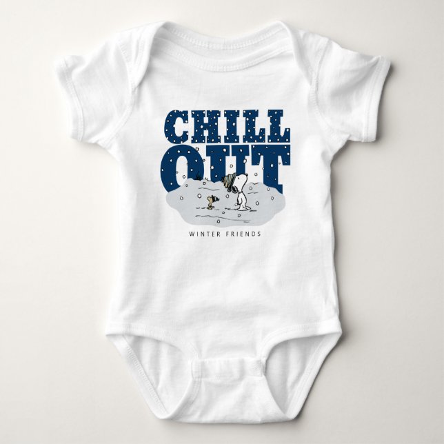 Peanuts | Snoopy & Woodstock Chill Out Baby Bodysuit (Front)