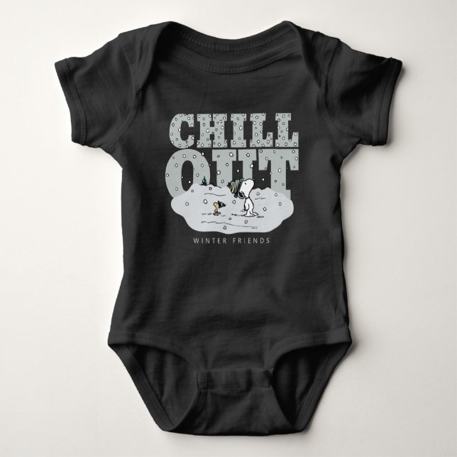 Peanuts | Snoopy & Woodstock Chill Out Baby Bodysuit (Front)