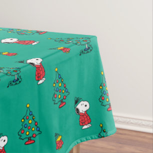 Peanuts   Snoopy & Woodstock Christmas Pattern Tablecloth