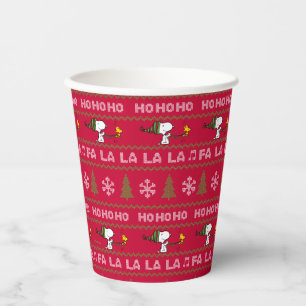 Peanuts   Snoopy & Woodstock Christmas Sweater Paper Cups