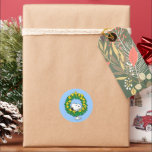 Peanuts | Snoopy & Woodstock Christmas Wreath Classic Round Sticker<br><div class="desc">Celebrate the holidays and your love of Peanuts with this cute design featuring Snoopy,  Woodstock and friends in a holiday wreath.</div>