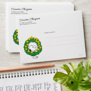 Peanuts   Snoopy & Woodstock Christmas Wreath Envelope