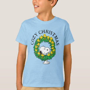 Peanuts   Snoopy & Woodstock Christmas Wreath T-Shirt