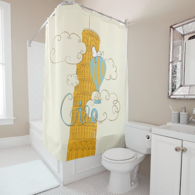 Peanuts | Snoopy & Woodstock Ciao Shower Curtain (In Situ)