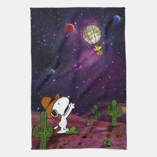 Peanuts Snoopy & Woodstock Cowboy Tea Towel