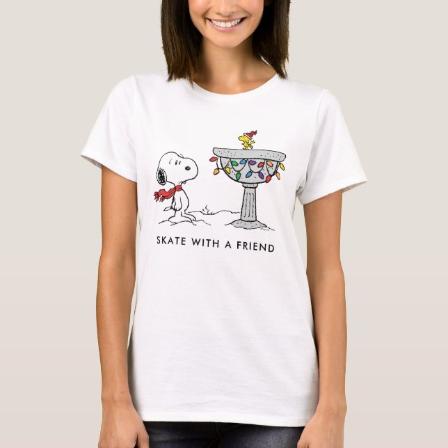 Peanuts | Snoopy & Woodstock Decorated Bird Bath T-Shirt (Front)