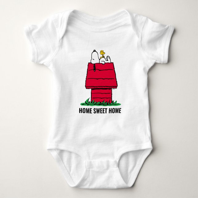 Peanuts | Snoopy & Woodstock Doghouse Baby Bodysuit (Front)