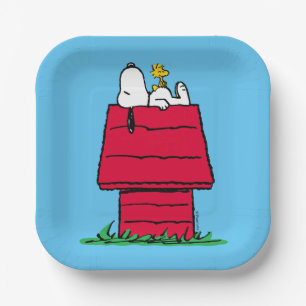 Peanuts   Snoopy & Woodstock Doghouse Paper Plate