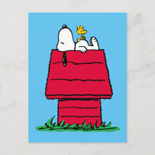 Peanuts   Snoopy & Woodstock Doghouse Postcard