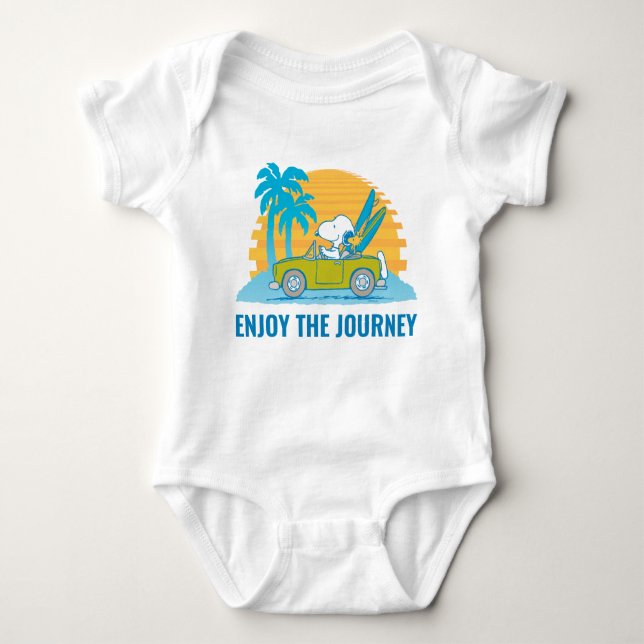 Peanuts | Snoopy & Woodstock Enjoy the Journey Baby Bodysuit (Front)