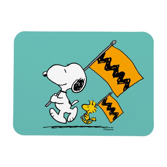 Peanuts | Snoopy & Woodstock Flags Magnet (Horizontal)