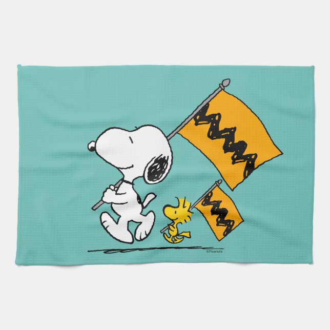 Peanuts | Snoopy & Woodstock Flags Tea Towel (Horizontal)