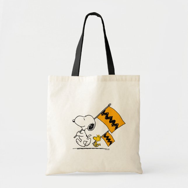 Peanuts | Snoopy & Woodstock Flags Tote Bag (Front)