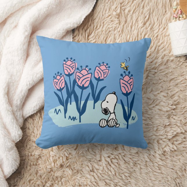 Peanuts | Snoopy & Woodstock Flower Garden Cushion (Blanket)