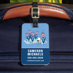 Peanuts   Snoopy & Woodstock Flower Garden Luggage Tag
