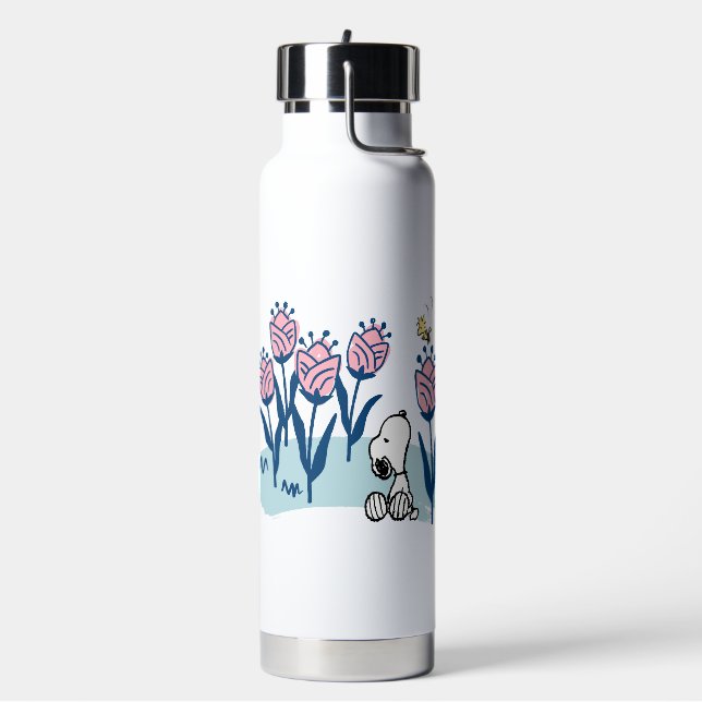 Peanuts | Snoopy & Woodstock Flower Garden Water Bottle (Left)
