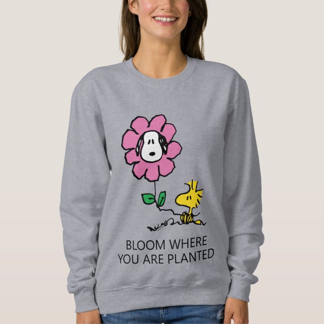 Peanuts | Snoopy & Woodstock Flower Sweatshirt (Front)