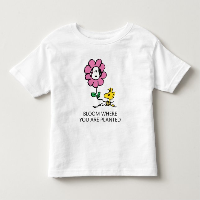 Peanuts | Snoopy & Woodstock Flower Toddler T-Shirt (Front)