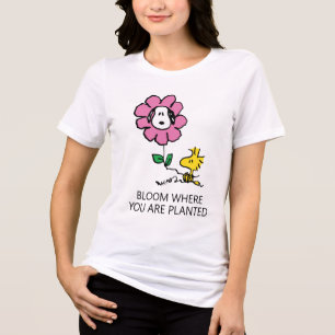 Peanuts Snoopy & Woodstock Flower Tri-Blend Shirt