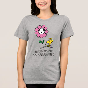 Peanuts Snoopy & Woodstock Flower Tri-Blend Shirt