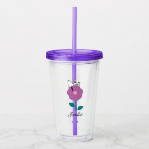 Peanuts   Snoopy & Woodstock Flower Whistle Acrylic Tumbler