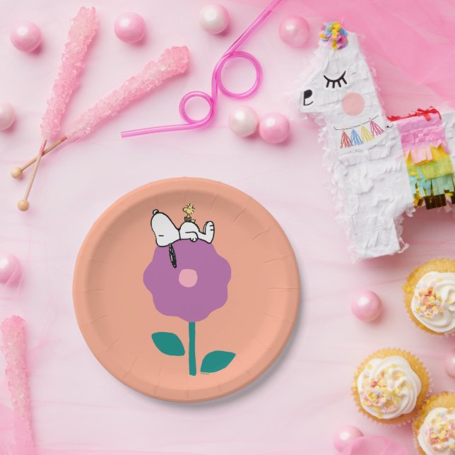 Peanuts | Snoopy & Woodstock Flower Whistle Paper Plate (Party)