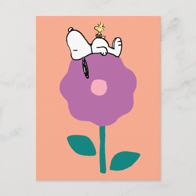 Peanuts | Snoopy & Woodstock Flower Whistle Postcard (Front)