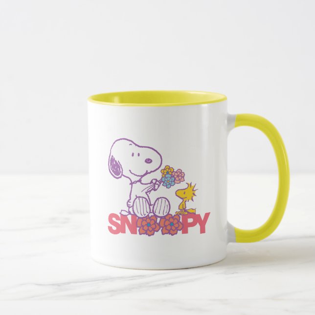 Peanuts | Snoopy & Woodstock Flowers Mug (Right)