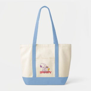Peanuts   Snoopy & Woodstock Flowers Tote Bag