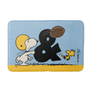 Peanuts   Snoopy & Woodstock Football Bath Mat