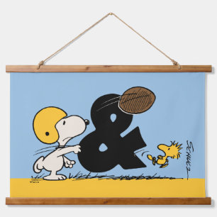 Peanuts   Snoopy & Woodstock Football Hanging Tapestry