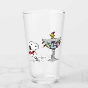 Peanuts   Snoopy & Woodstock Frozen Birdbath Glass